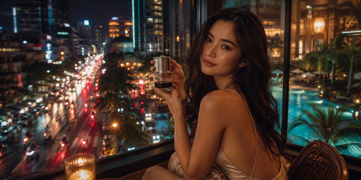 Cảnh quán cà phê Việt Nam thể hiện sự kết nối và bảo mật thông tin